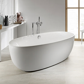 Roca Virginia Acrylic Freestanding Bath with Waste & Overflow (1700 x 800mm) Large Image