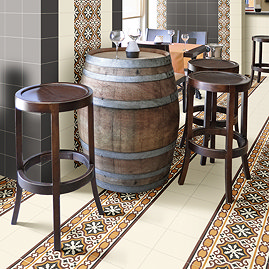 Rochefort Border Patterned Wall and Floor Tiles - 200 x 200mm