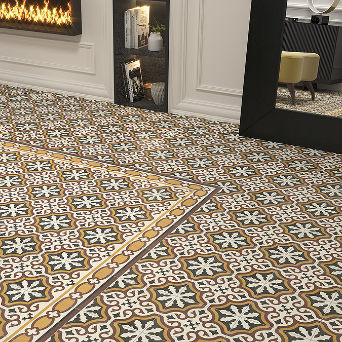 Rochefort Patterned Wall and Floor Tiles - 200 x 200mm