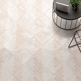 Rochelle White Gloss Decor Wall and Floor Tiles 185 x 185mm