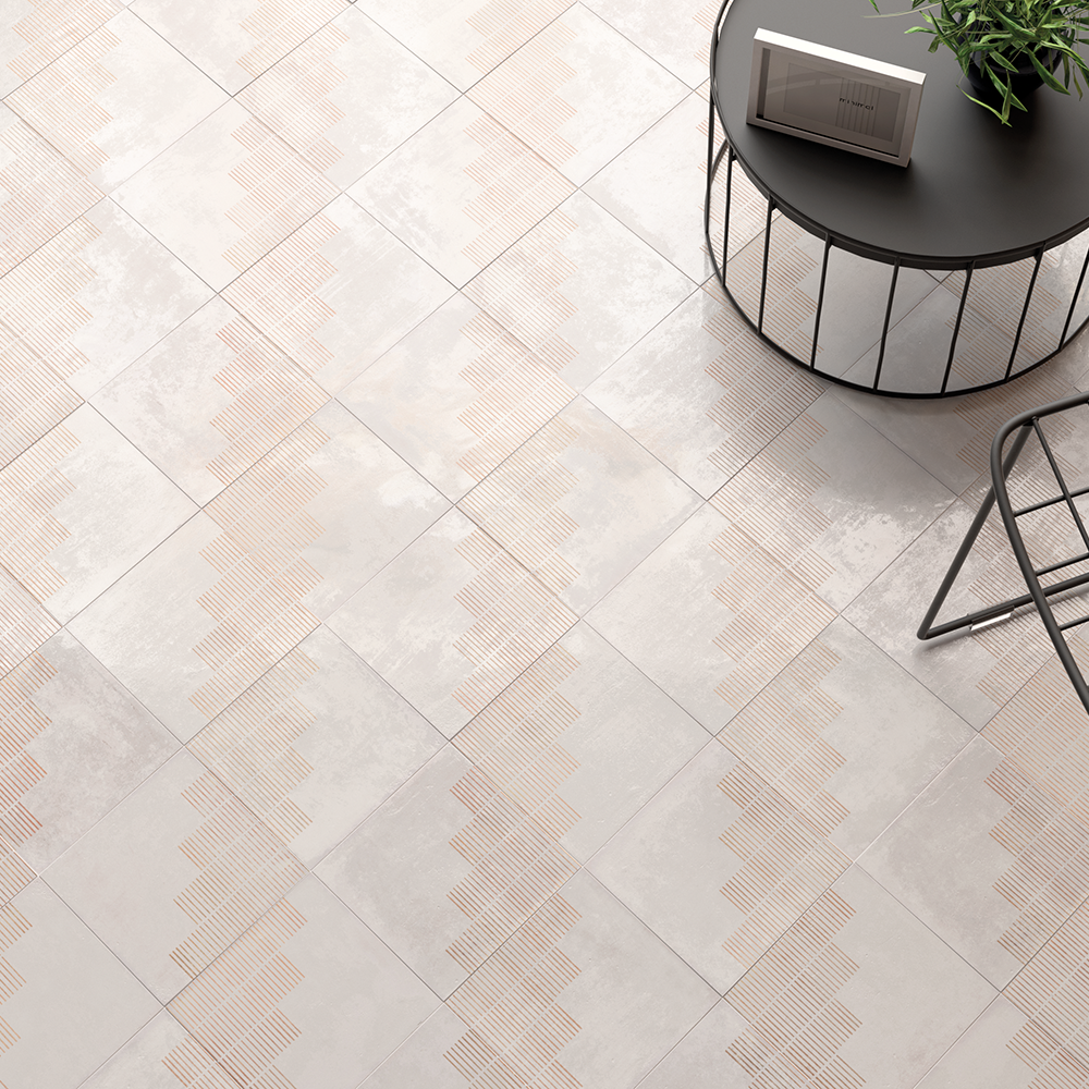 Stonehouse Studio Rochelle White Gloss Decor Wall and Floor Tiles 185 x 185mm