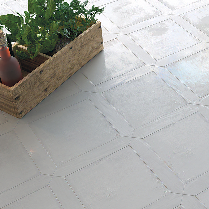 Rochelle White Gloss Picket Wall and Floor Tiles 40 x 226mm