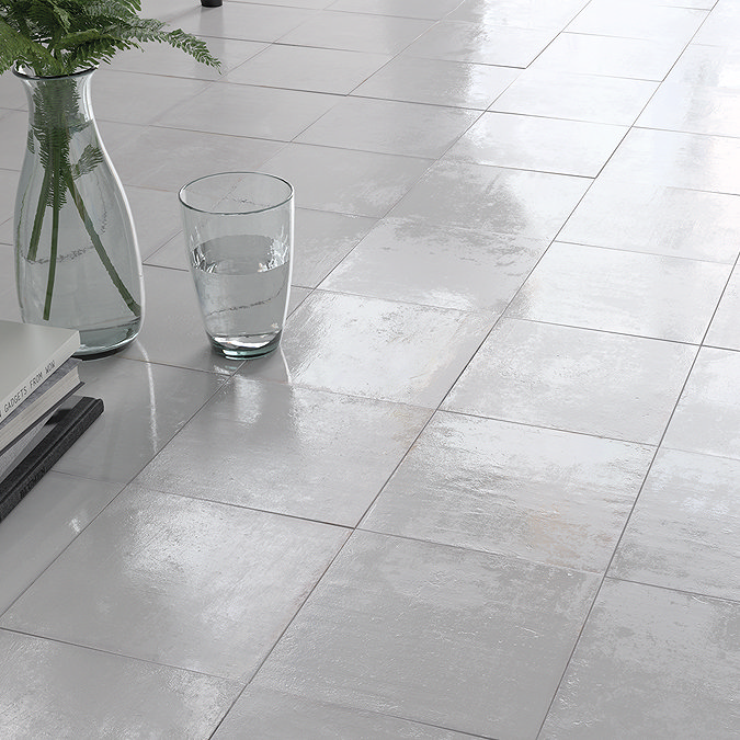 Rochelle White Gloss Wall and Floor Tiles 185 x 185mm