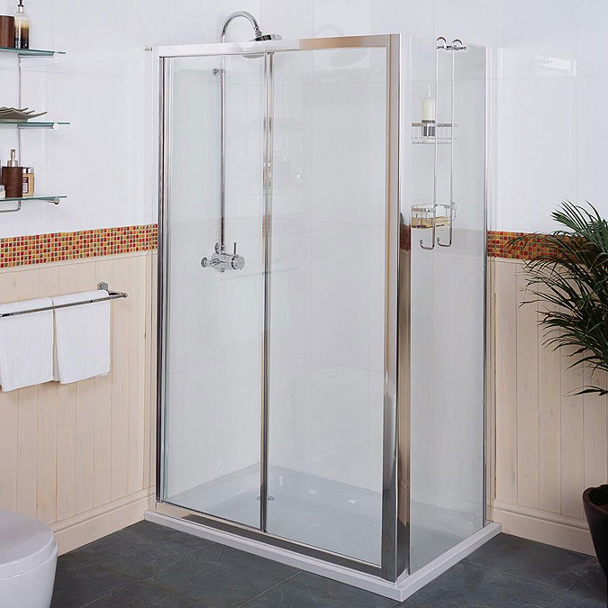 Roman Collage Sliding Shower Door Large Image