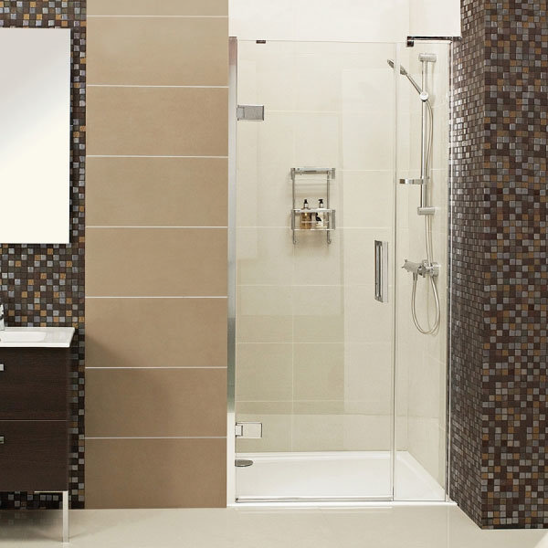 Roman - Decem Square Hinged Door with One Inline Panel for Alcove Fitting - Various Size Options Large Image