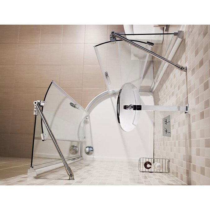 Roman Desire 8mm Frameless Luxury Quadrant Shower Enclosure - 900 x 900mm Profile Large Image