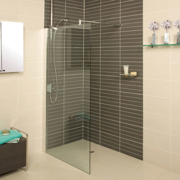 Roman - Embrace Clear Glass Corner Wetroom Panel - Various Size Options Large Image