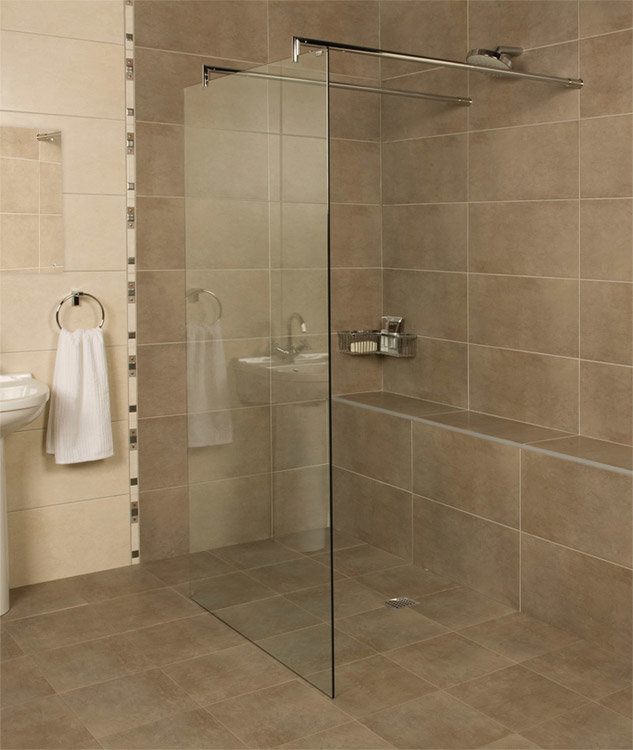 Roman - Embrace Glass Linear Wetroom Panel - Various Size Options Large Image
