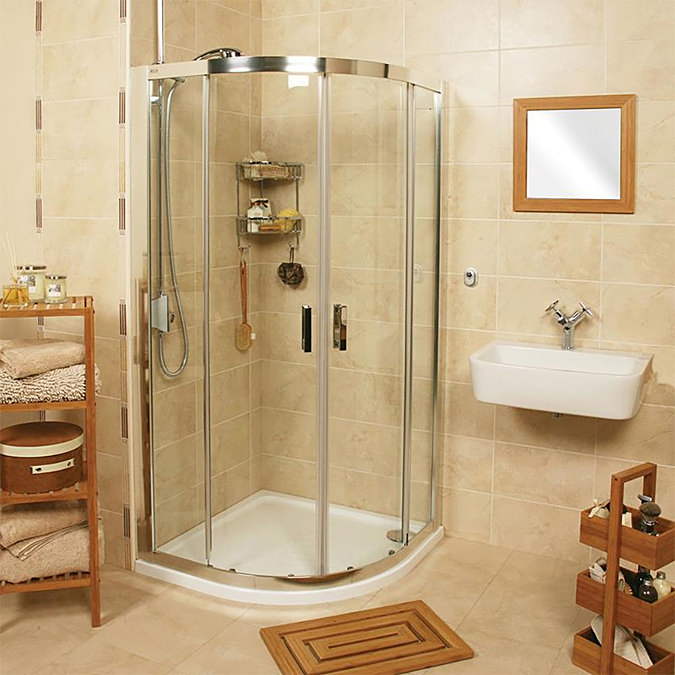 Roman - Embrace Twin Door Quadrant Shower Enclosure - 3 Size Options Large Image