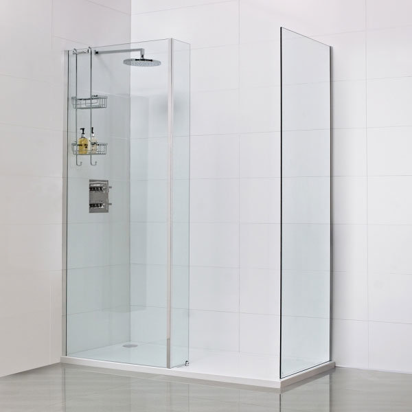 Roman - Embrace Walk-in Corner Shower Enclosure with Tray and Waste - 2 Size Options Large Image
