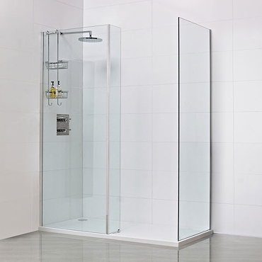 Roman - Embrace Walk-in Corner Shower Enclosure with Tray and Waste - 2 Size Options Profile Large Image