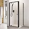 Roman Haven6 Matt Black 6mm Square Pivot Door Shower Enclosure - 760 x 760mm  Large Image