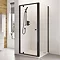 Roman Haven6 Matt Black 6mm Square Pivot Door Shower Enclosure - 800 x 800mm  Large Image