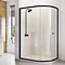 Roman Haven6 Matt Black Frame Offset Shower Enclosure - 1000 x 800mm - H3SQ810CB  Large Image