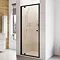 Roman Haven6 Matt Black Frame Pivot Door - Various Widths Large Image