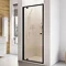 Roman Haven6 Matt Black Frame Pivot Door - 800mm - H3P8CB Large Image