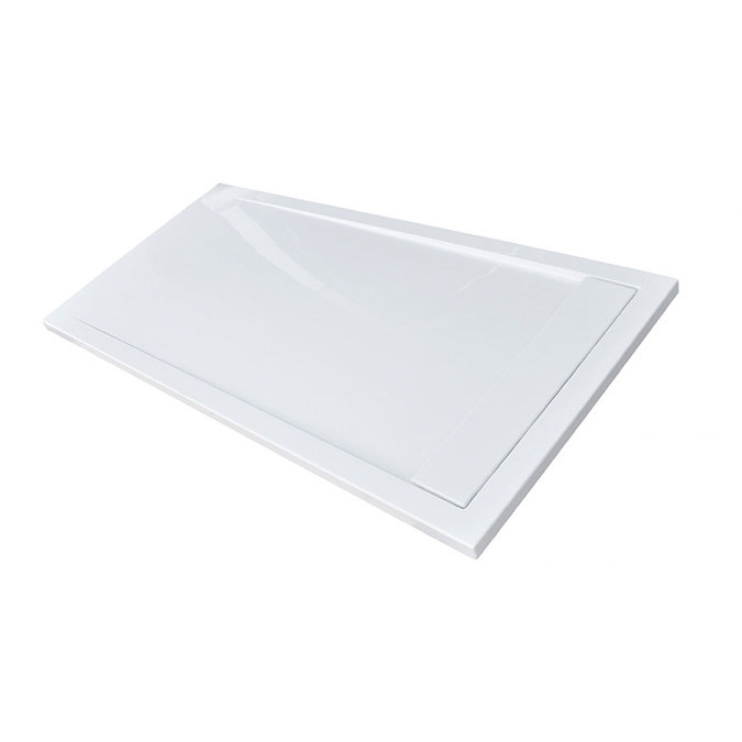 Roman - Infinity 40mm Low Profile Stone Rectangular Shower Tray - Gloss White - Various Size Options