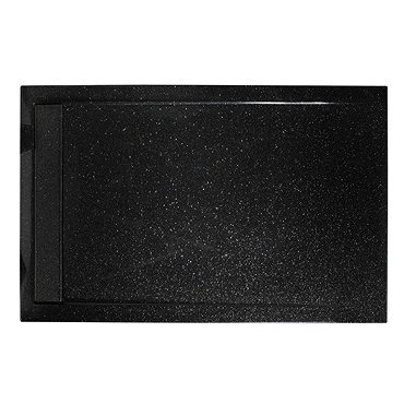 Roman - Infinity 40mm Low Profile Stone Rectangular Shower Tray - Shimmer Black - Various Size Optio
