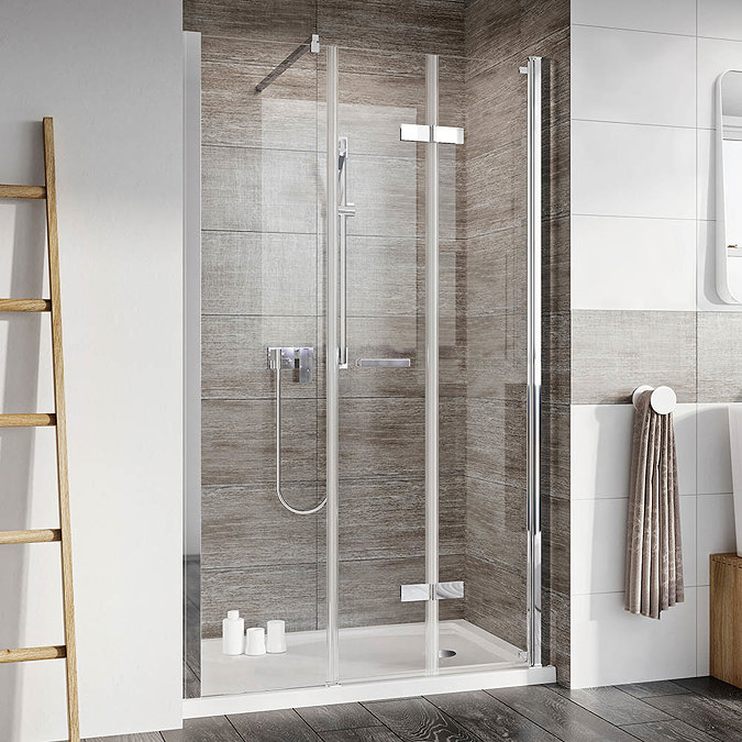 Roman Innov8 Alcove Bi-Fold Shower Door with In-Line Panel Large Image