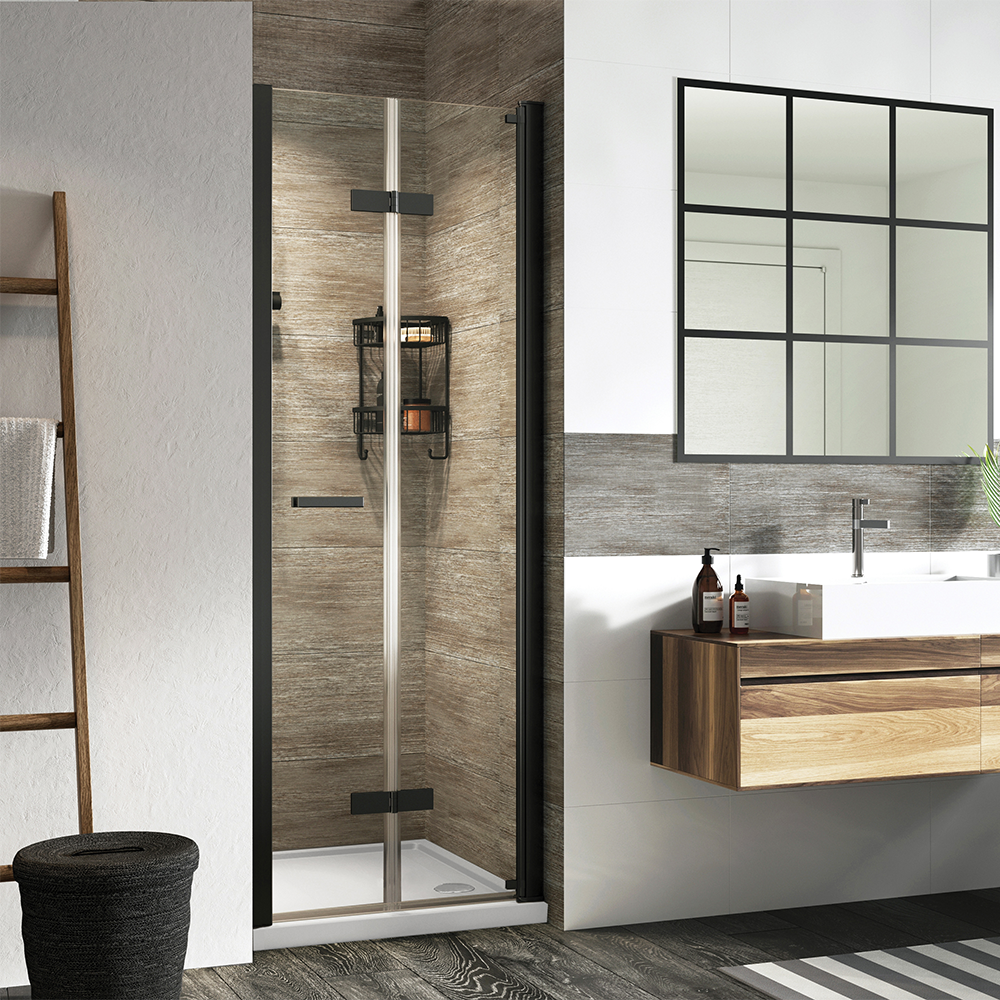 Roman Innov8 Black Bifold Corner Shower Door 800mm