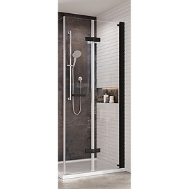 Roman Innov8 Black Bifold Corner Shower Door - 800mm