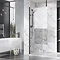 Roman Liberty Black Clear Glass Wetroom Screen + Ceiling Arm Support - Various Sizes (2000mm High) L