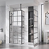 Roman Liberty Black Grid Wetroom Screen + Ceiling Arm Support - Various Sizes (2000mm High)  Feature