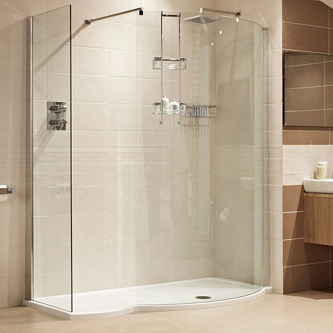 Roman Lumin8 1450mm Colossus Curved Wetroom Shower Panel With Side Panel Large Image