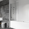 Roman Haven8 Frameless Hinged Bath Screen - Left Hand Large Image