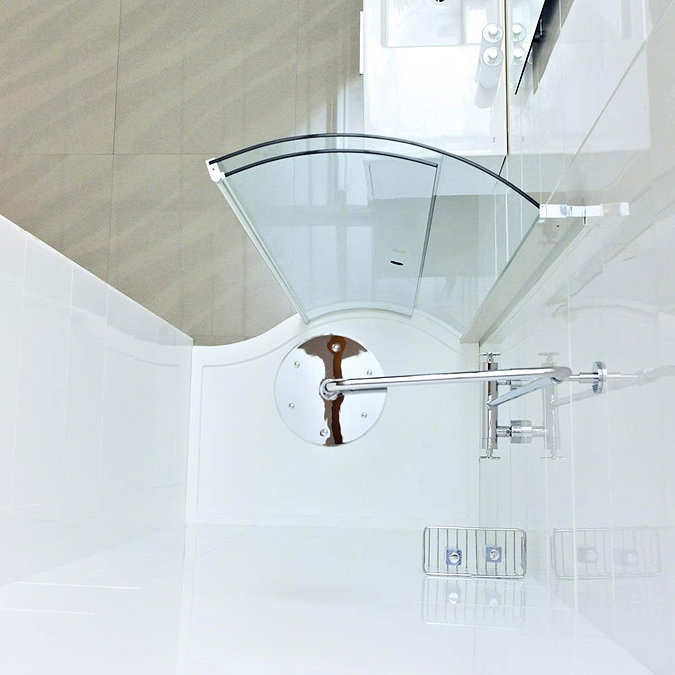 Roman Lumin8 Wave Walk-In Shower Tray - Gloss White Large Image