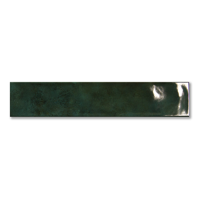 Romola Green Glazed Wall Tiles - 100 x 530mm