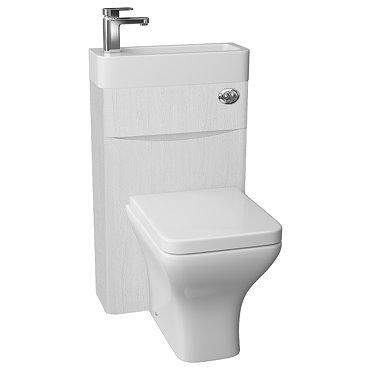 Ronda 500mm White Ash 2-In-1 Combined Wash Basin & Toilet  Profile Large Image