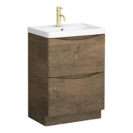 Monza Chestnut 600mm Wide Floor Standing Vanity Unit