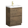 Monza Chestnut 600mm Wide Floor Standing Vanity Unit