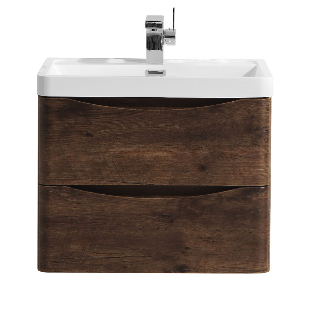 Monza Chestnut 600mm Wide Wall Mounted Vanity Unit | Available Now