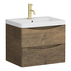 Monza Chestnut 600mm Wide Wall Mounted Vanity Unit