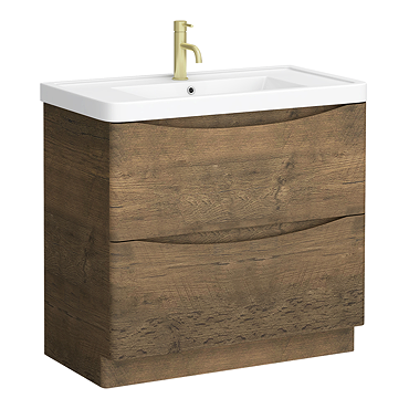 Monza Chestnut 900mm Wide Floor Standing Vanity Unit