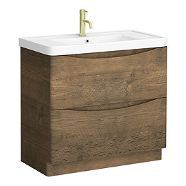 Monza Chestnut 900mm Wide Floor Standing Vanity Unit