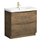 Monza Chestnut 900mm Wide Floor Standing Vanity Unit