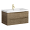 Monza Chestnut 900mm Wide Wall Mounted Vanity Unit