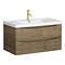 Monza Chestnut 900mm Wide Wall Mounted Vanity Unit (1 Tap Hole - Depth 480mm)
