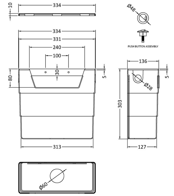 Monza Chestnut Wall Hung Bathroom Furniture Package