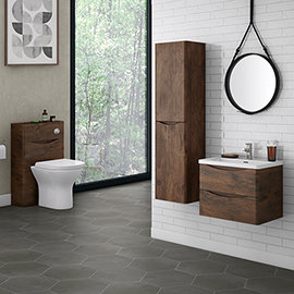 Ronda Chestnut Wall Hung Bathroom Furniture Package Medium Image