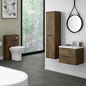 Monza Chestnut Wall Hung Bathroom Furniture Package