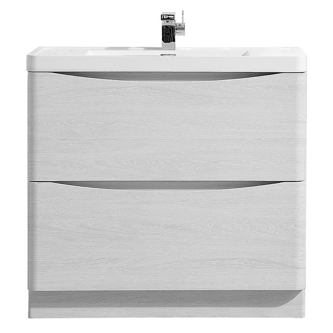 Ronda White Ash 900mm Wide Floor Standing Vanity Unit  In Bathroom Large Image