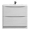 Ronda White Ash 900mm Wide Floor Standing Vanity Unit  In Bathroom Large Image