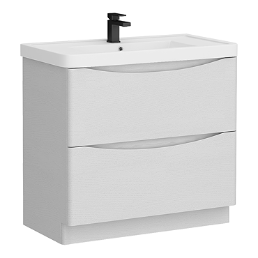 Monza White Ash 900mm Wide Floor Standing Vanity Unit