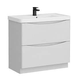 Monza White Ash 900mm Wide Floor Standing Vanity Unit