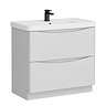 Monza White Ash 900mm Wide Floor Standing Vanity Unit
