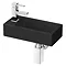 Rondo Black Wall Hung Small Cloakroom Basin 1TH - 365 x 180mm  Profile Large Image